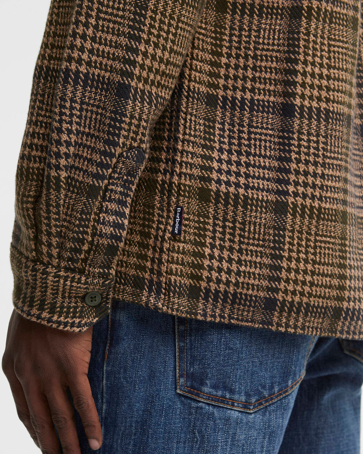 Barbour Heritage Millom Relaxed Houndstooth Shirt - Olive