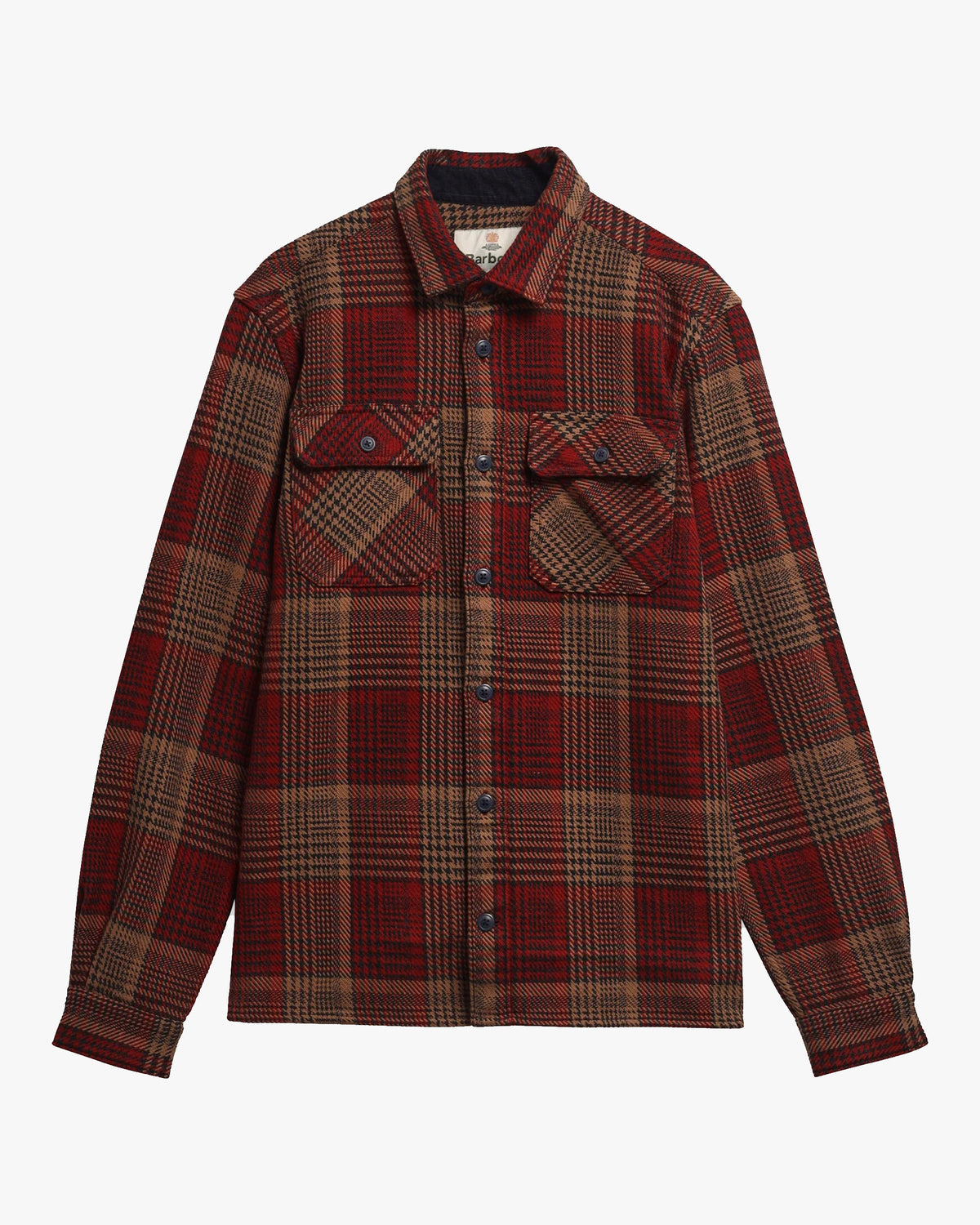 Barbour Heritage Millom Relaxed Houndstooth Shirt - Red