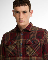 Barbour Heritage Millom Relaxed Houndstooth Shirt - Red