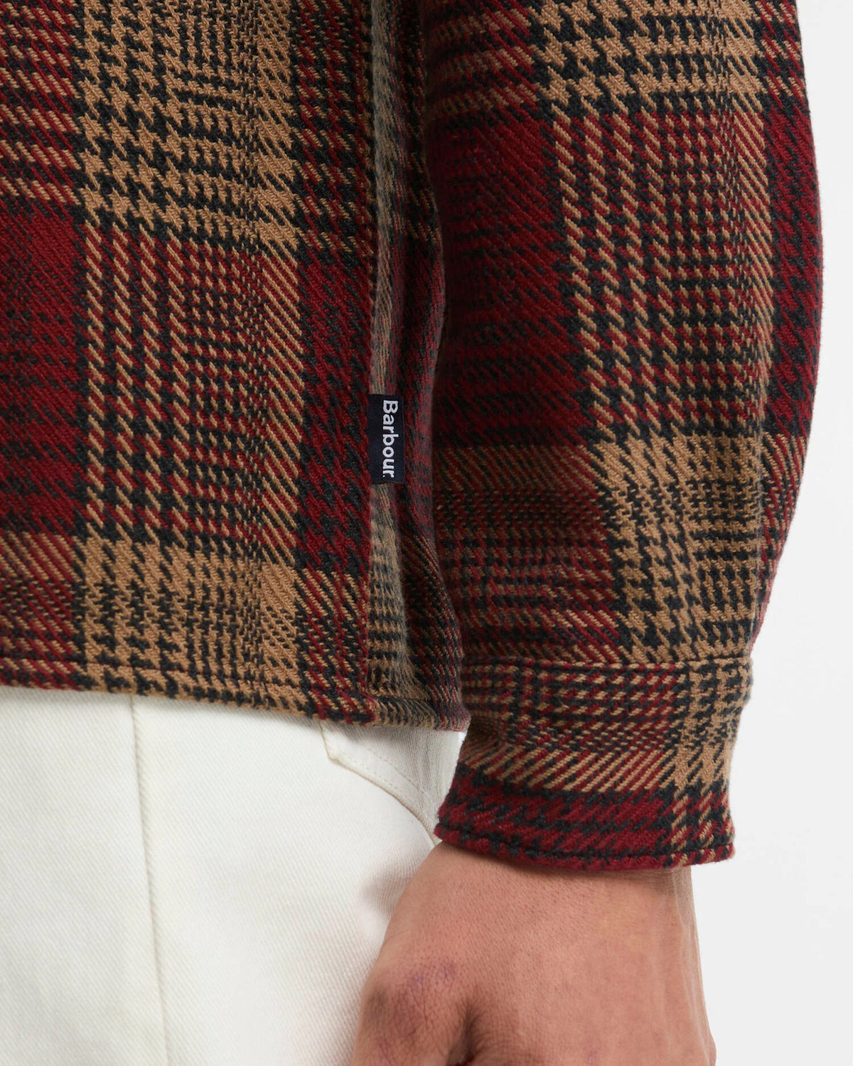 Barbour Heritage Millom Relaxed Houndstooth Shirt - Red