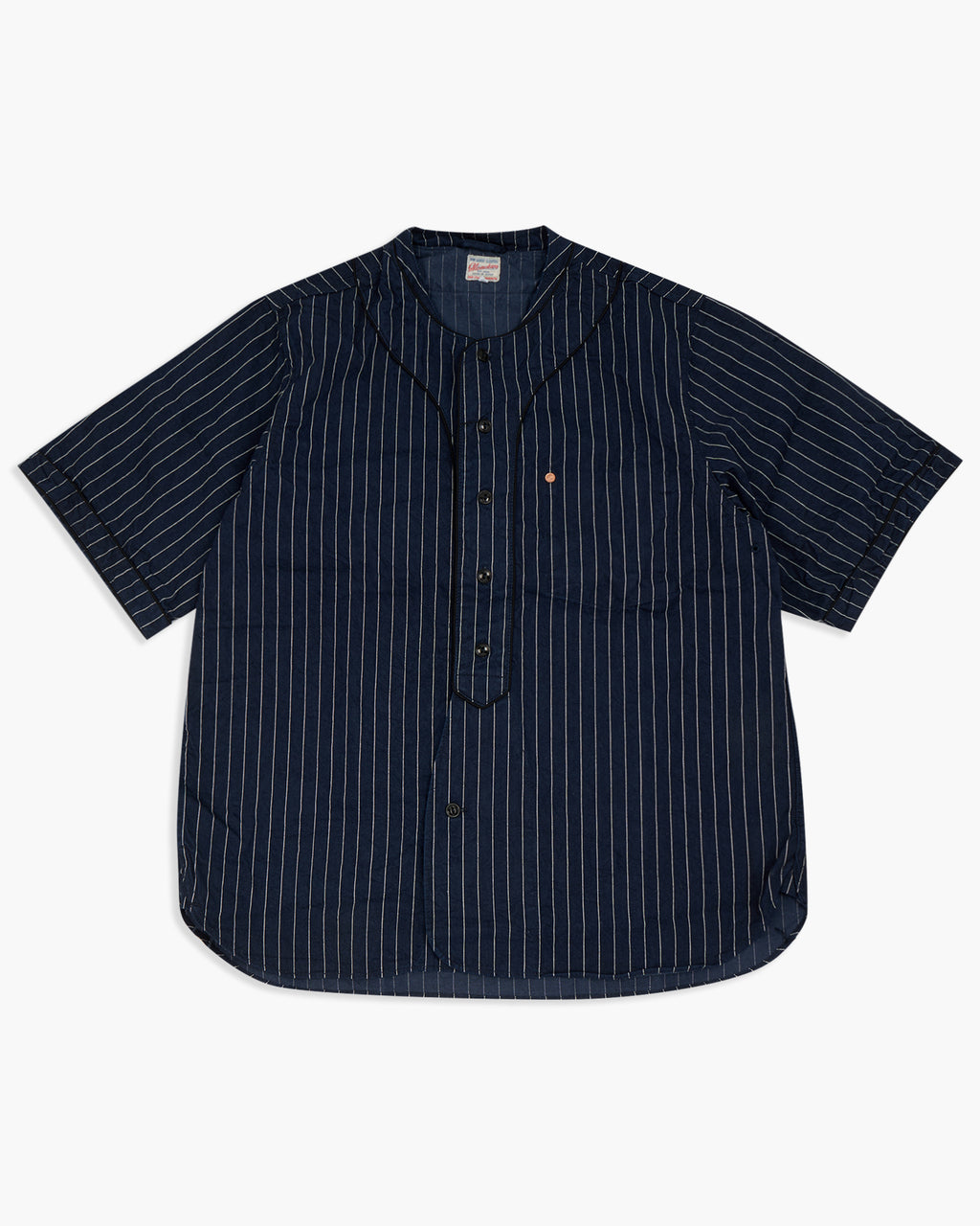 Momotaro - MSS1040M31 - INDIGO STRIPE BASEBALL SHIRT - Pinkomo