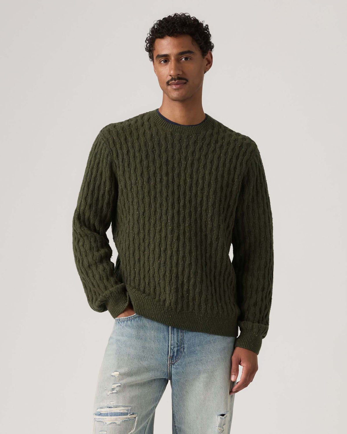Levi's® Presidio Wool Neps Full Needle Knit Sweater - Rosin