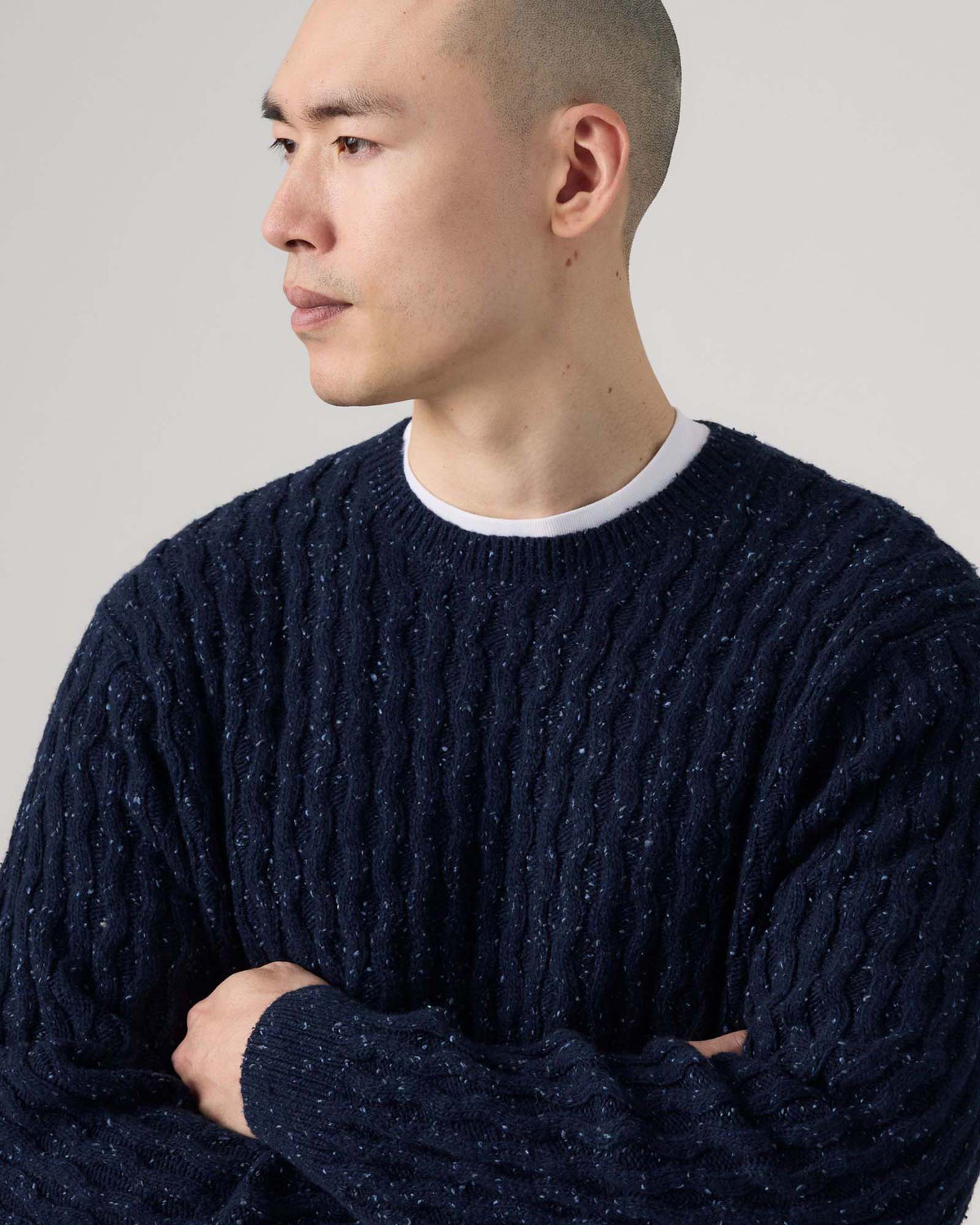 Levi's® Presidio Wool Neps Cable Knit Sweater - Navy Blazer