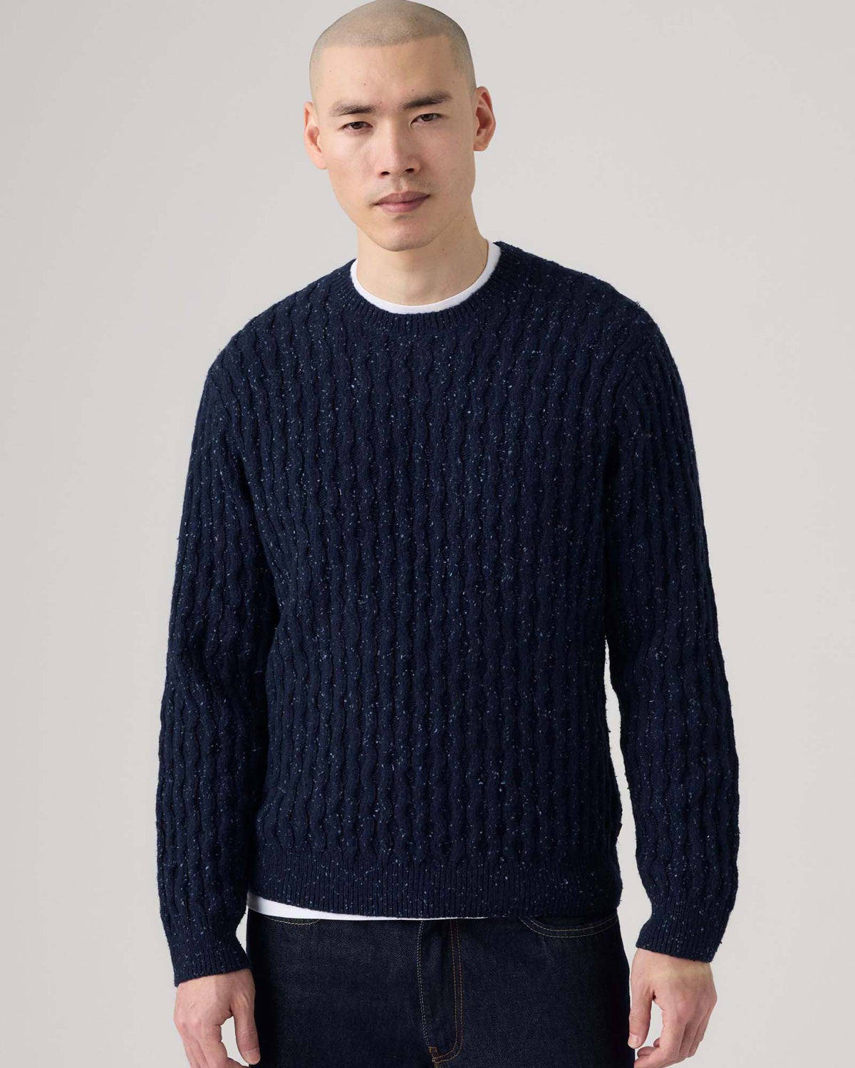 Levi's® Presidio Wool Neps Cable Knit Sweater - Navy Blazer