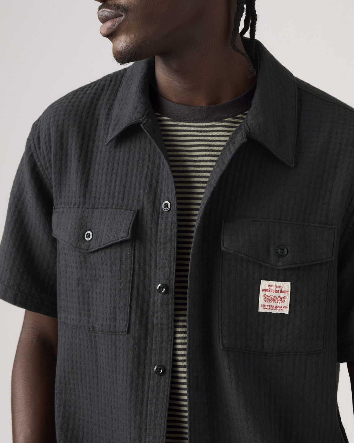 Levi's® Workwear S/S Worker Shirt - Dark Phantom Dobby | Levi's® Shirts | JEANSTORE