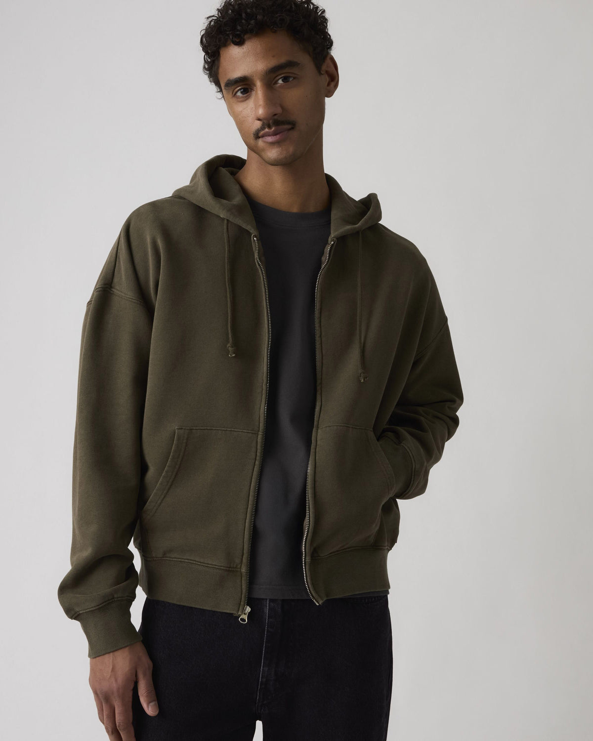 Levi's® Hayes Boxy Full Zip Hoodie - Grunge Maitake Brown