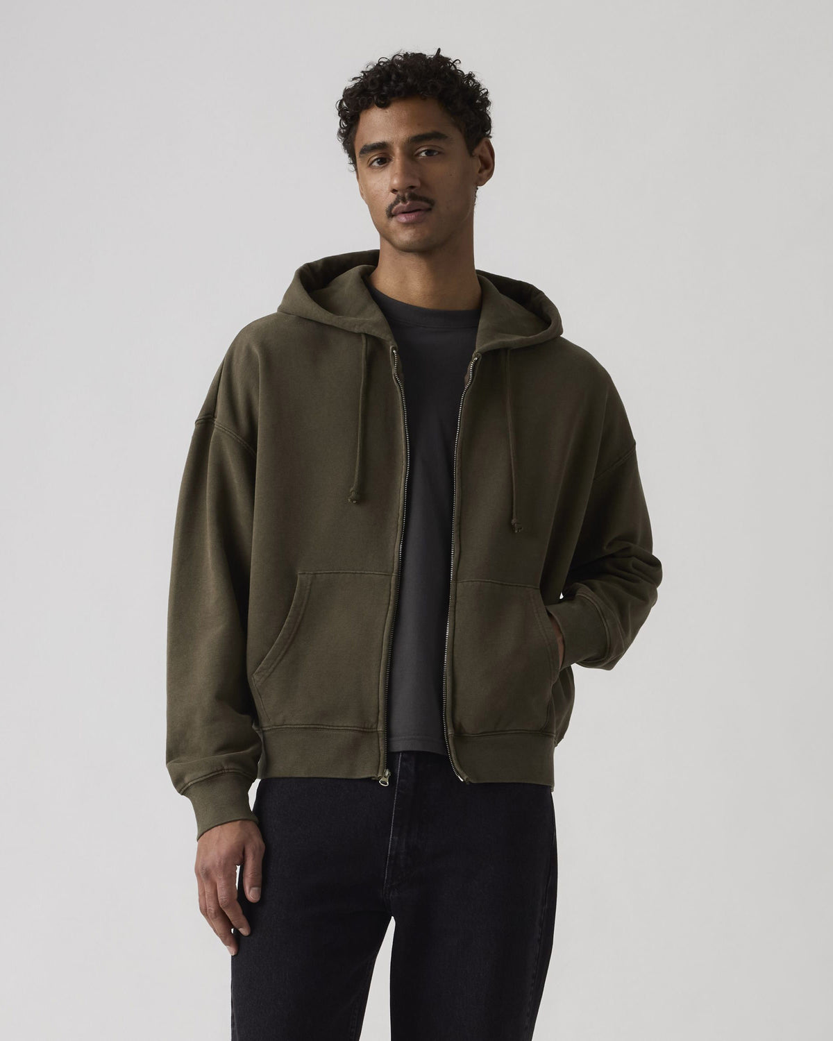Levi's® Hayes Boxy Full Zip Hoodie - Grunge Maitake Brown