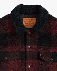 Levi's® Type III Sherpa Trucker Jacket - Jerome Plaid / Vineyard Wine Plaid