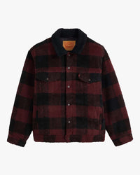 Levi's® Type III Sherpa Trucker Jacket - Jerome Plaid / Vineyard Wine Plaid
