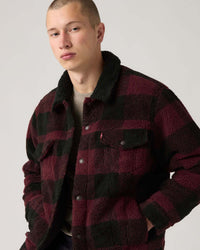 Levi's® Type III Sherpa Trucker Jacket - Jerome Plaid / Vineyard Wine Plaid