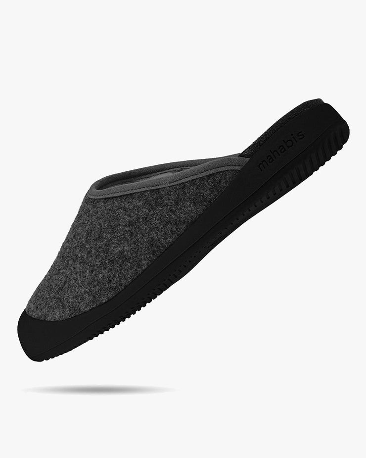 Mahabis Mule Slippers - Dark Grey / Skien Black