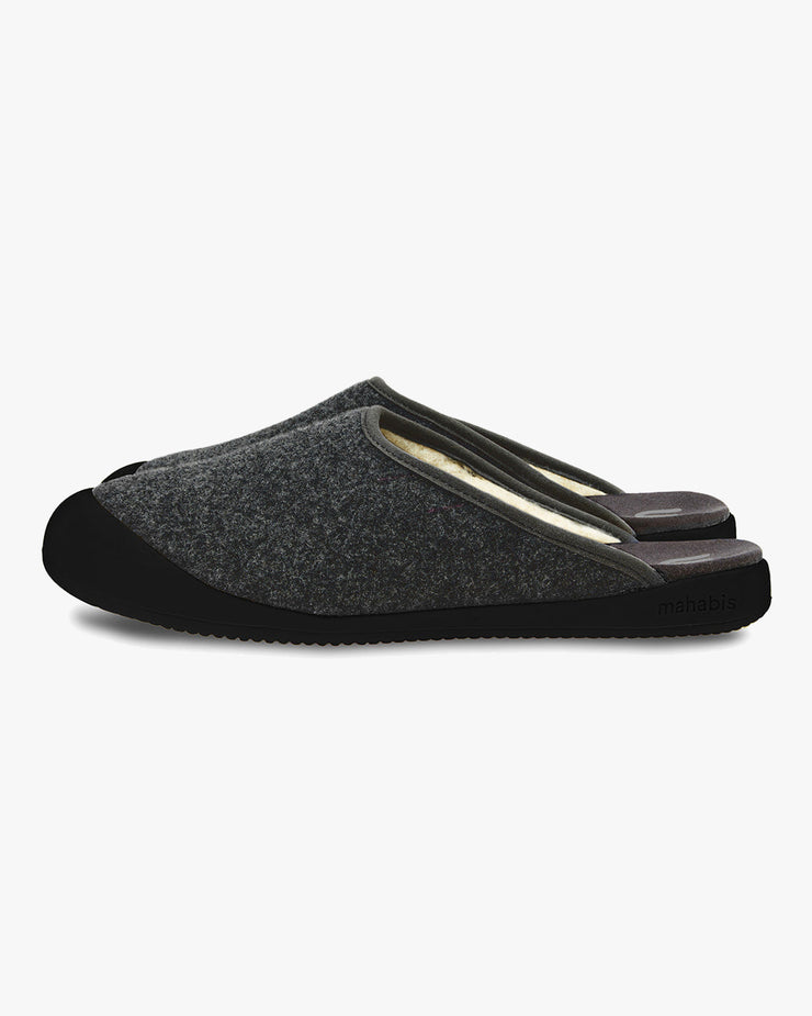 Mahabis Mule Slippers - Dark Grey / Skien Black