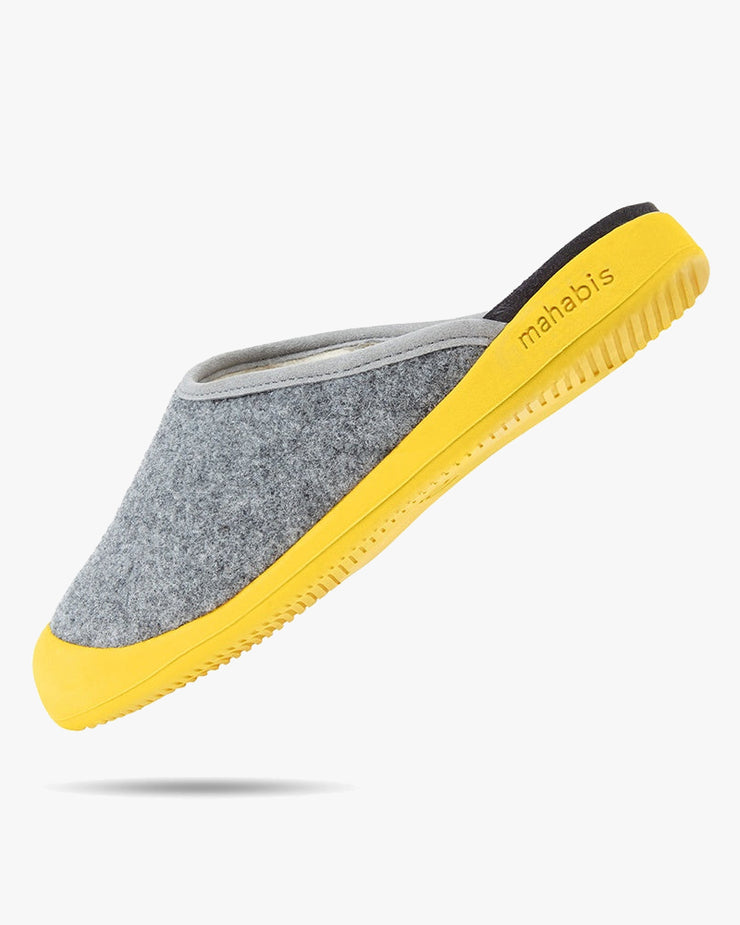 Mahabis Mule Slippers - Light Grey / Skane Yellow | Mahabis Slippers | JEANSTORE