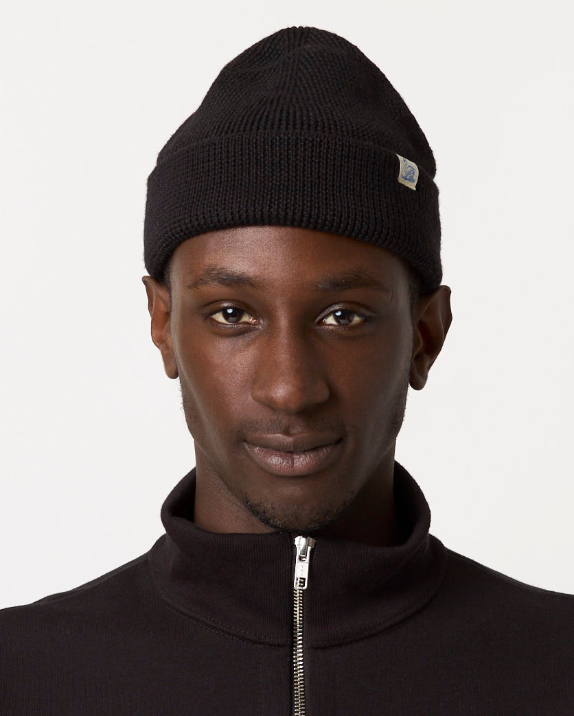 Merz b. Schwanen Good Basics MWBN05 Merino Wool Watch Cap - Deep Black | Merz b. Schwanen Hats | Jeanstore