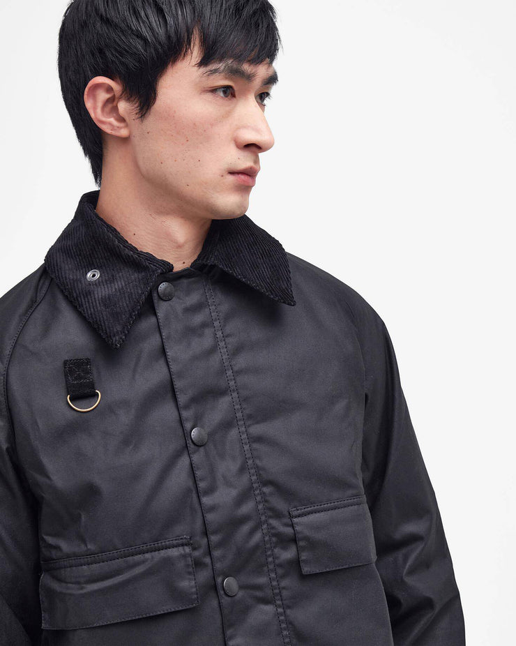 Barbour Heritage Spey Slim Waxed Jacket - Black