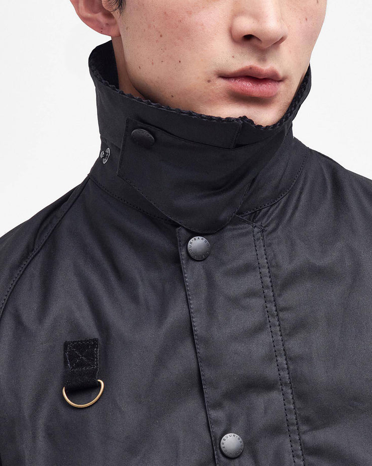 Barbour Heritage Spey Slim Waxed Jacket - Black