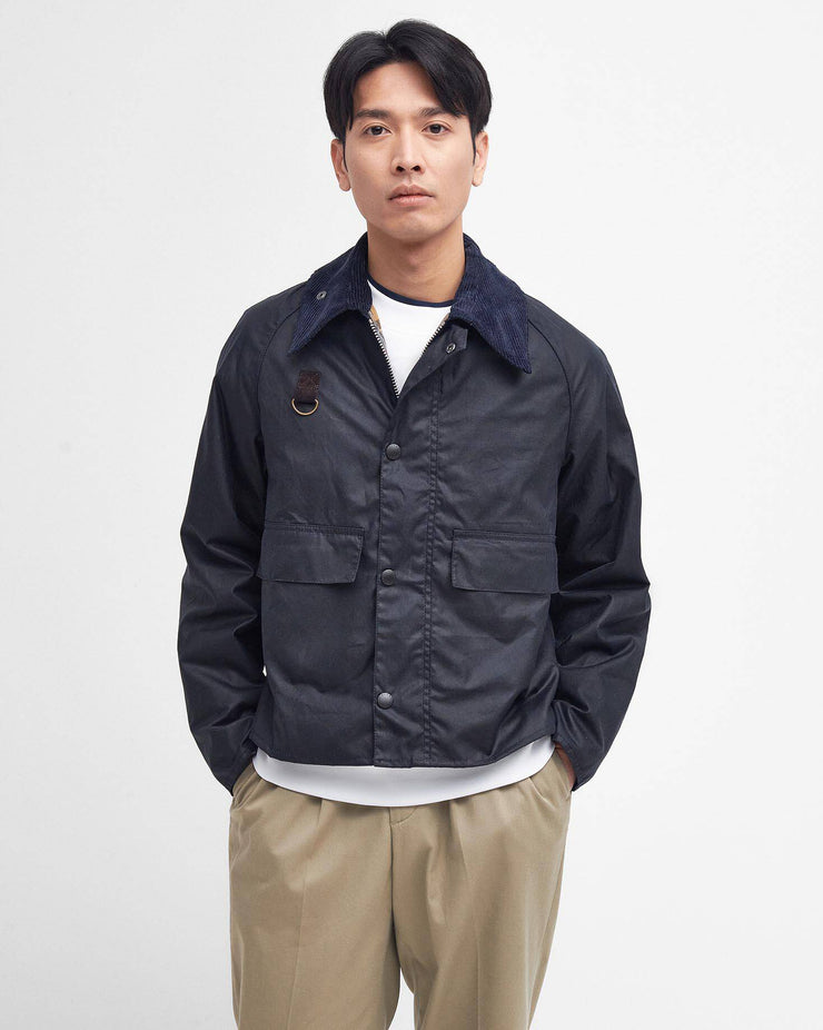 Barbour Heritage Spey Slim Waxed Jacket - Navy
