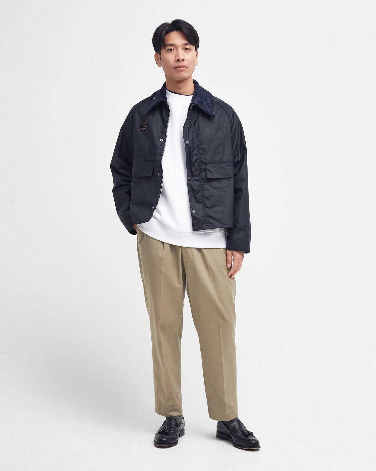 Barbour Heritage Spey Slim Waxed Jacket - Navy