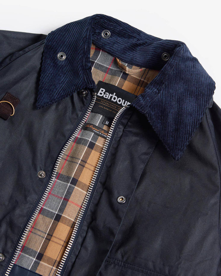 Barbour Heritage Spey Slim Waxed Jacket - Navy