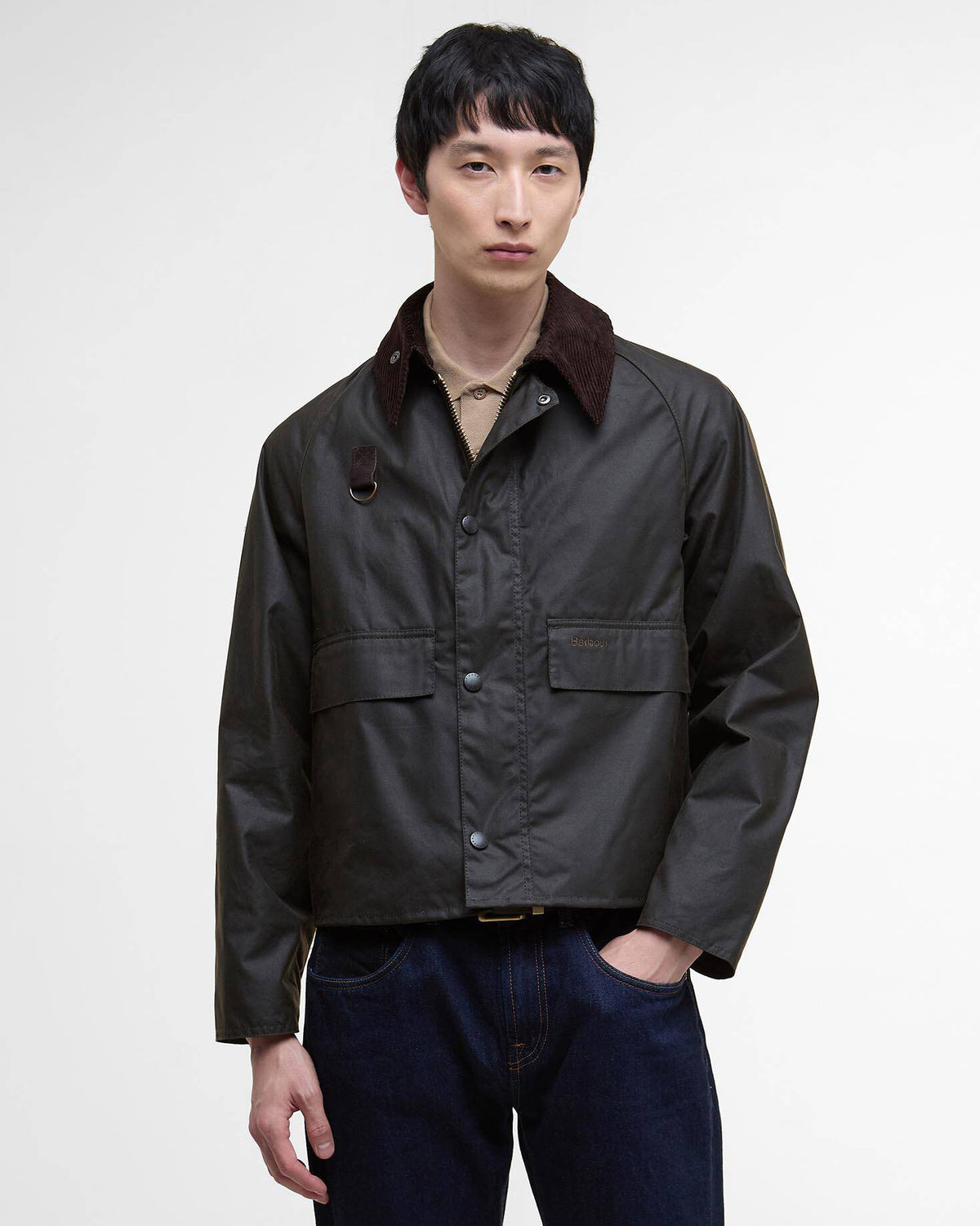 Barbour Heritage Spey Slim Waxed Jacket - Olive | Barbour Jackets & Coats | JEANSTORE
