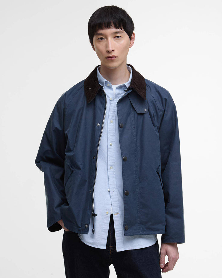 Barbour Heritage Oversized Transport Wax Jacket - Washed Cobalt