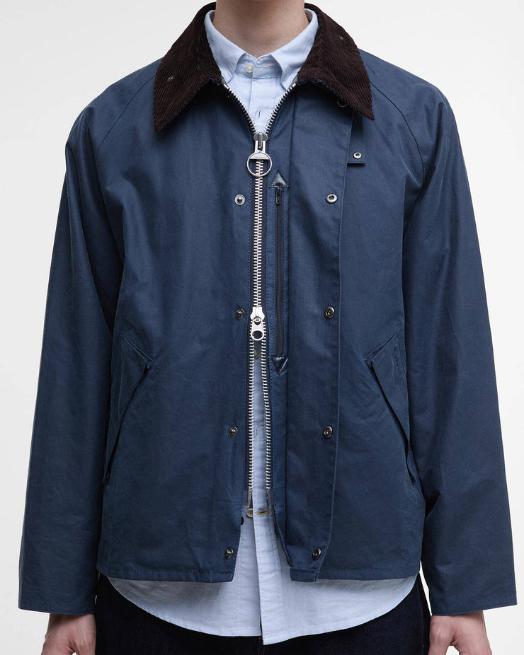Barbour Heritage Oversized Transport Wax Jacket - Washed Cobalt
