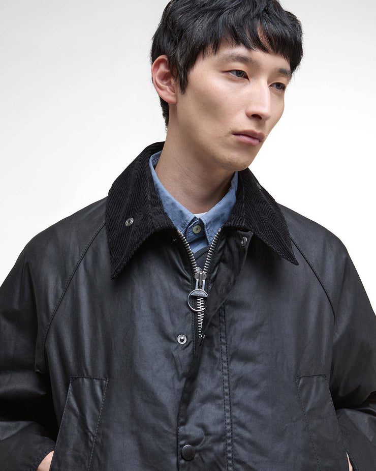 Barbour Heritage Oversized Bedale Waxed Jacket - Black