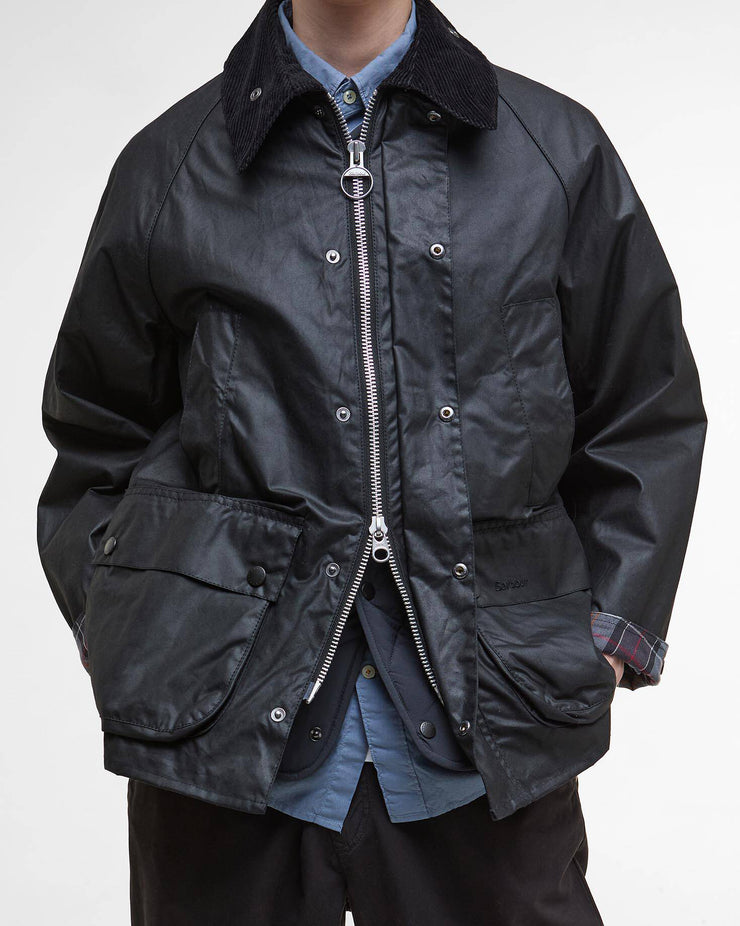 Barbour Heritage Oversized Bedale Waxed Jacket - Black