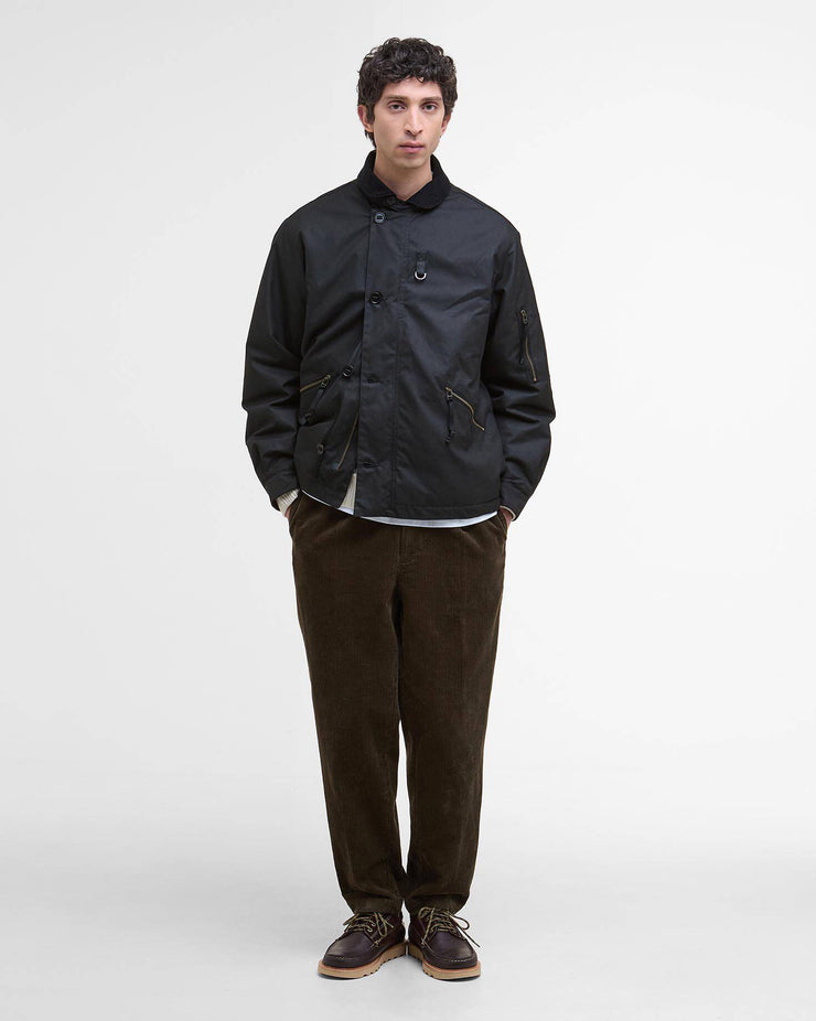 Barbour Heritage Hanger Waxed Deck Jacket - Black
