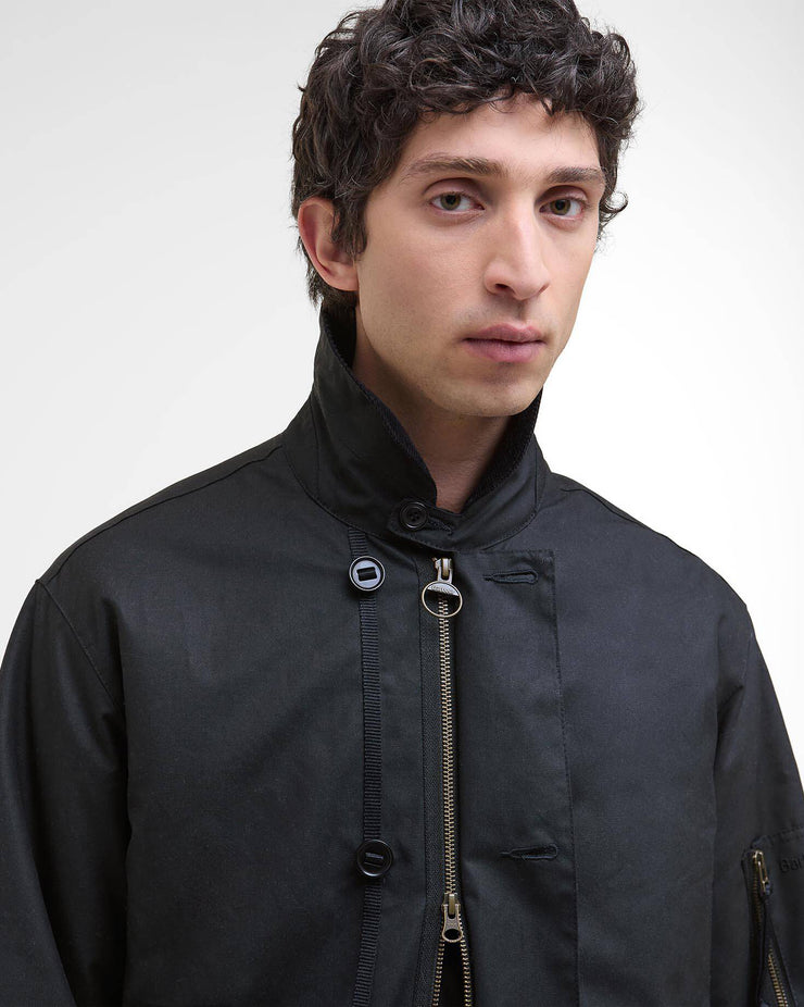 Barbour Heritage Hanger Waxed Deck Jacket - Black