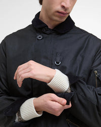 Barbour Heritage Hanger Waxed Deck Jacket - Black
