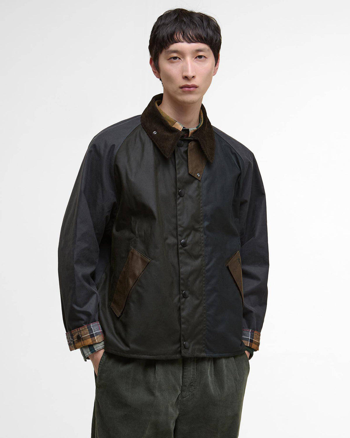 Barbour Heritage Patchwork Transport Waxed Jacket - Sage Multi