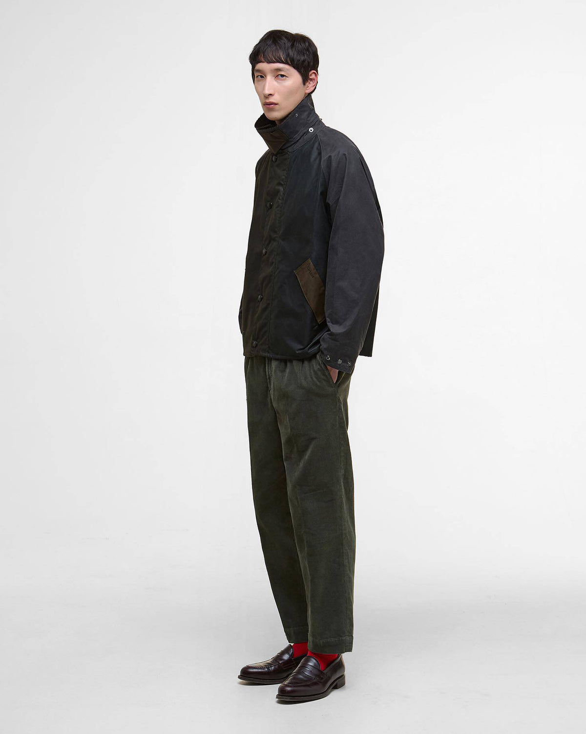 Barbour Heritage Patchwork Transport Waxed Jacket - Sage Multi