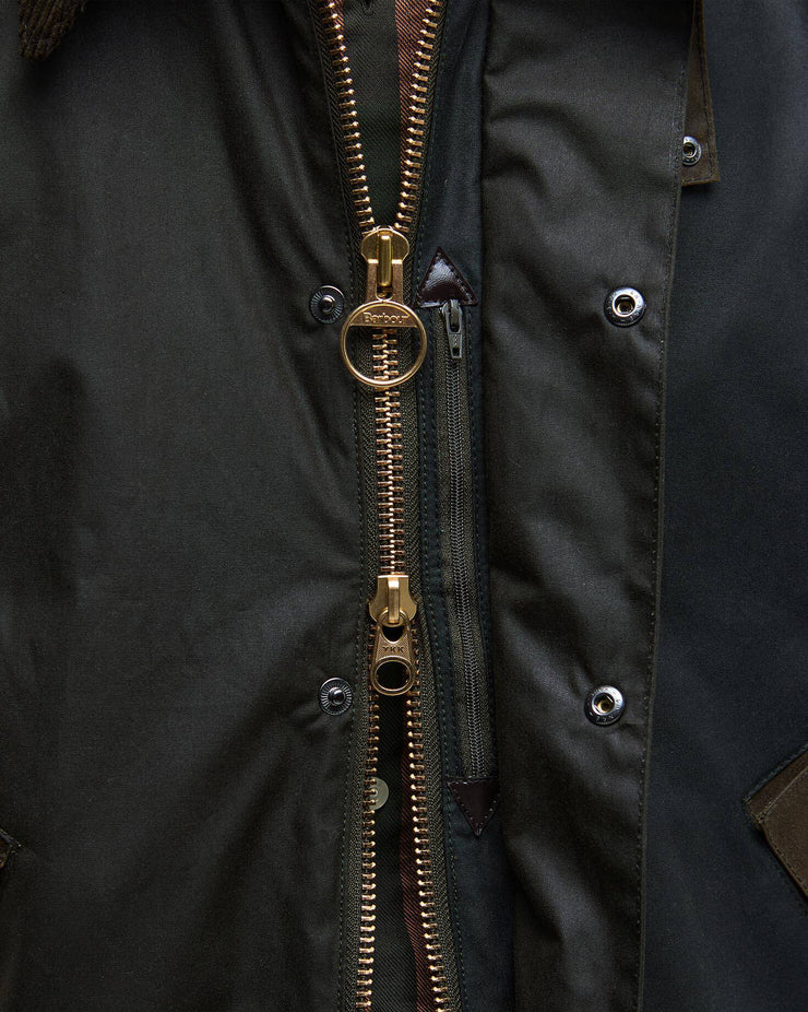 Barbour Heritage Patchwork Transport Waxed Jacket - Sage Multi