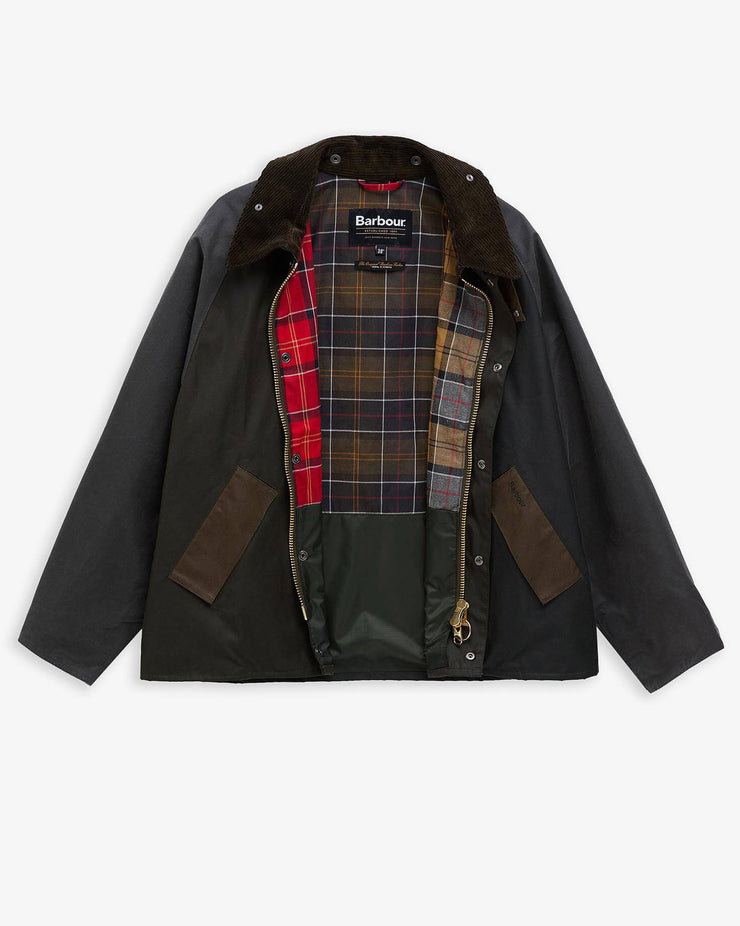 Barbour Heritage Patchwork Transport Waxed Jacket - Sage Multi