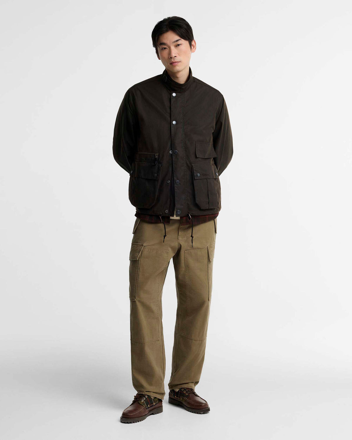 Barbour Heritage Modified Ursula Waxed Jacket - Dark Brown