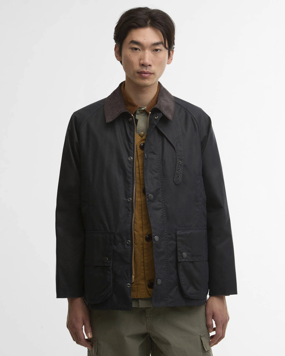 Barbour Heritage Modified Beaufort Spectator Waxed Jacket - Navy