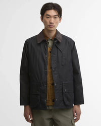 Barbour Heritage Modified Beaufort Spectator Waxed Jacket - Navy