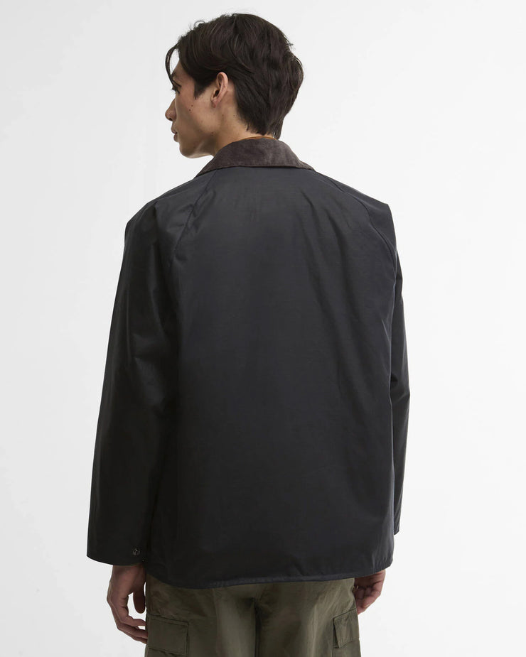 Barbour Heritage Modified Beaufort Spectator Waxed Jacket - Navy