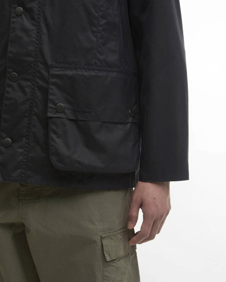 Barbour Heritage Modified Beaufort Spectator Waxed Jacket - Navy