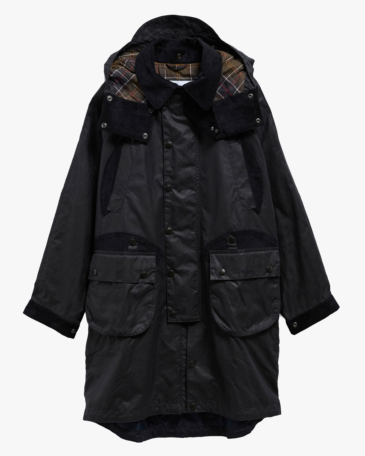 Barbour x Norbit Long Waxed Jacket - Navy