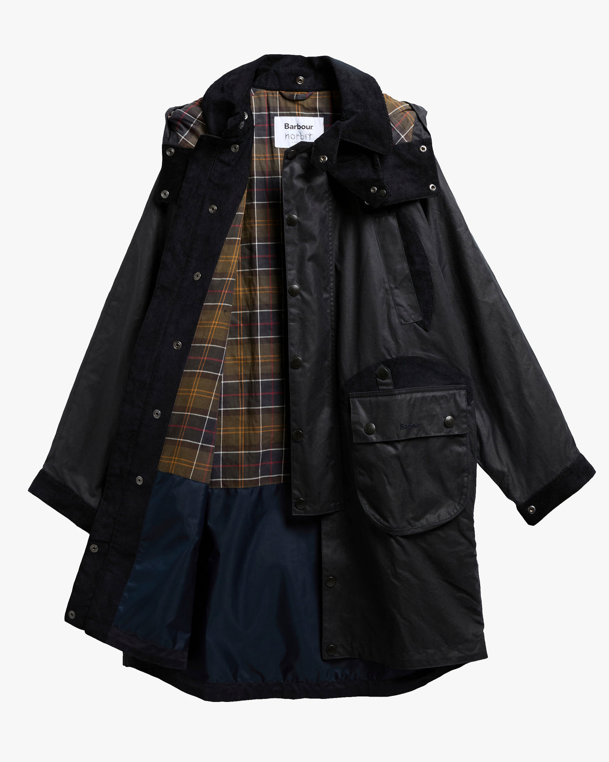 Barbour x Norbit Long Waxed Jacket - Navy