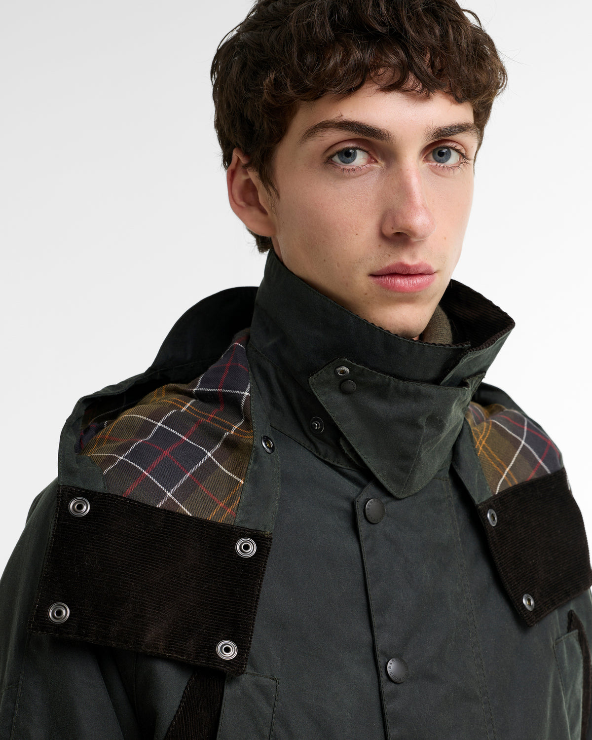 Barbour x Norbit Long Waxed Jacket - Sage | Barbour Jackets & Coats | Jeanstore