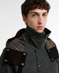 Barbour x Norbit Long Waxed Jacket - Sage | Barbour Jackets & Coats | Jeanstore