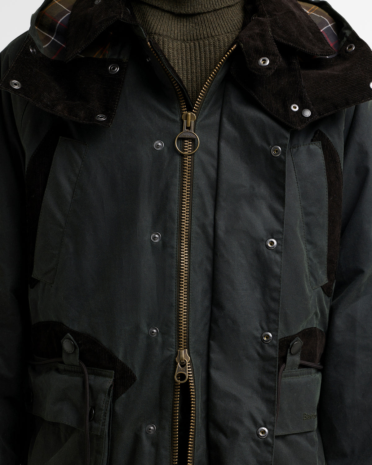 Barbour x Norbit Long Waxed Jacket - Sage | Barbour Jackets & Coats | Jeanstore