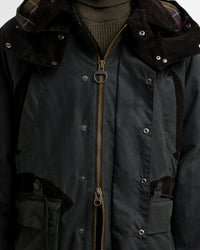 Barbour x Norbit Long Waxed Jacket - Sage | Barbour Jackets & Coats | Jeanstore