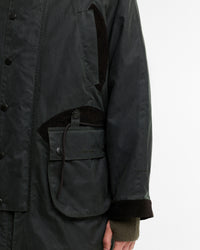 Barbour x Norbit Long Waxed Jacket - Sage | Barbour Jackets & Coats | Jeanstore