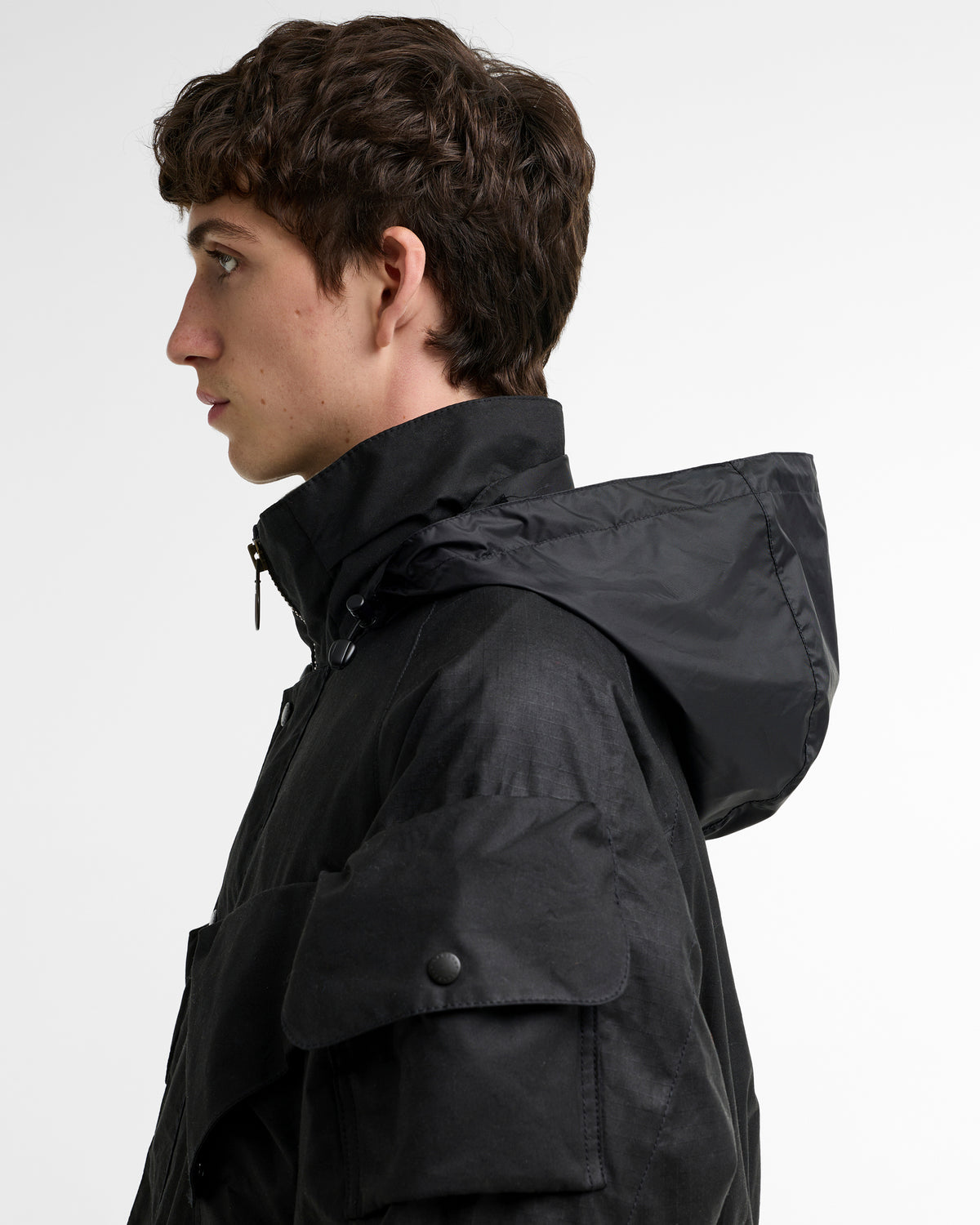 Barbour x Norbit Ripstop Waxed Jacket - Black | Barbour Jackets & Coats | Jeanstore