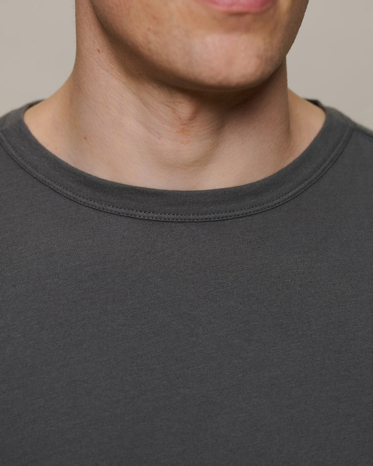 Merz b. Schwanen PIMATEE01 4.1oz Soft Pima Cotton Relaxed Tee - Concrete
