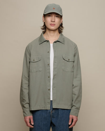 Merz b. Schwanen SHIRT06RT Workers Cotton Twill Shirt - Light Army